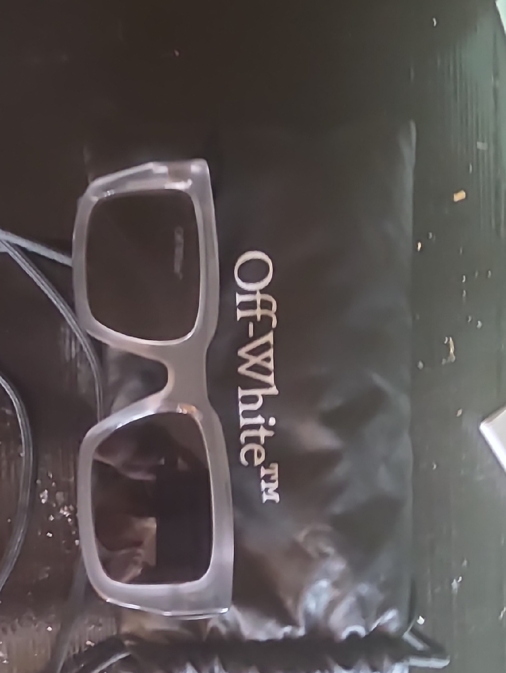 Off-White Men’s Sunglasses in Translucent Clear Frame with Dark Lenses